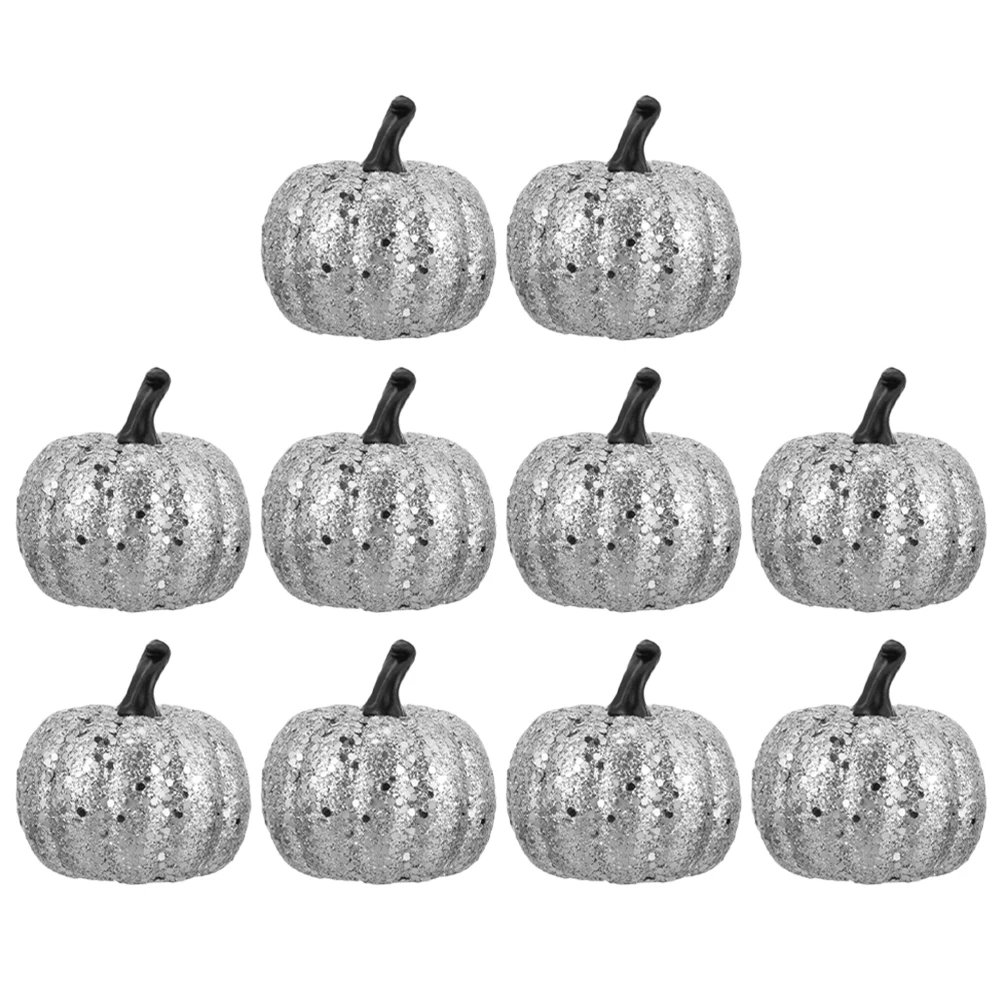 

10 Pcs Pumpkin Decoration Props Halloween Model Mini Pumpkins Ornament Small Foams Decorations Fake Miniature Artificial