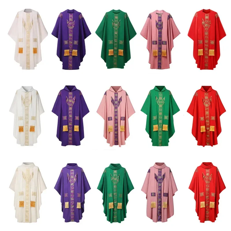 Chasuble الأرجواني الليتورجي سترة الكنيسة الكاثوليكية الكاهن كتلة رداء f5dd.