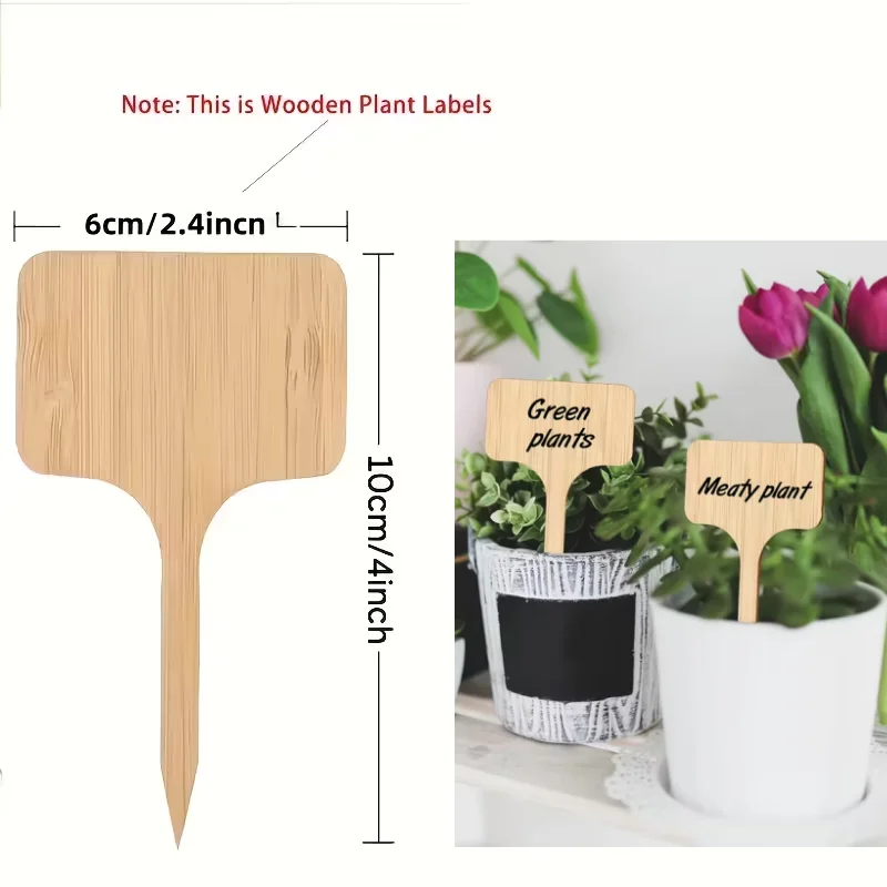 50/20/10pcs Waterproof Bamboo Garden Labels-Durable T-Type Tags, Suitable for Outdoor and Indoor Plants, Seedlings, and Vegetabl