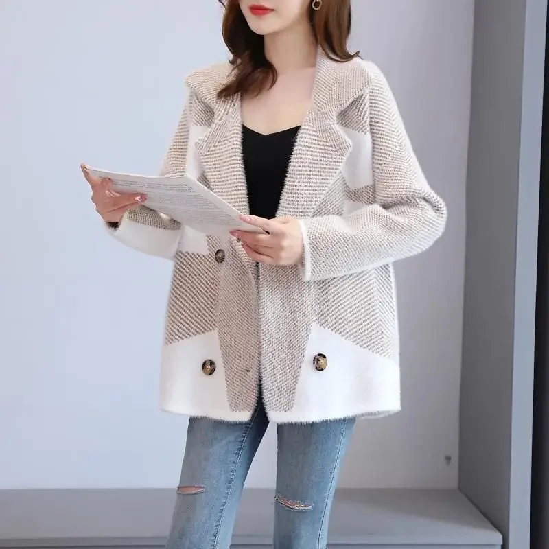 Loose Middle Length Coats Woman New Products Deals Lined Vintage Knitting Jacket for Women Cheap Youthful Outerwears Casual Sale