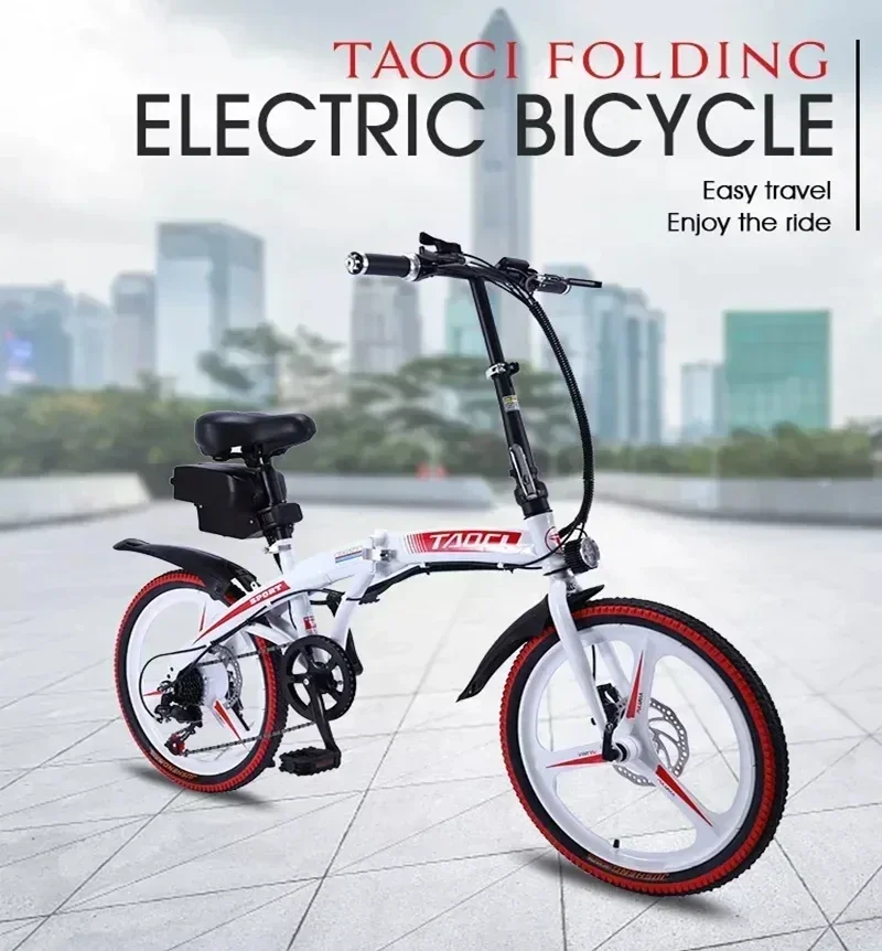 AKEZ Electric Bike 350W Motor 36V10AH Lithium Battery Adult Power-Assisted E-Bike 20-Inch Thin Tire Urban Commuting E-Bicycle