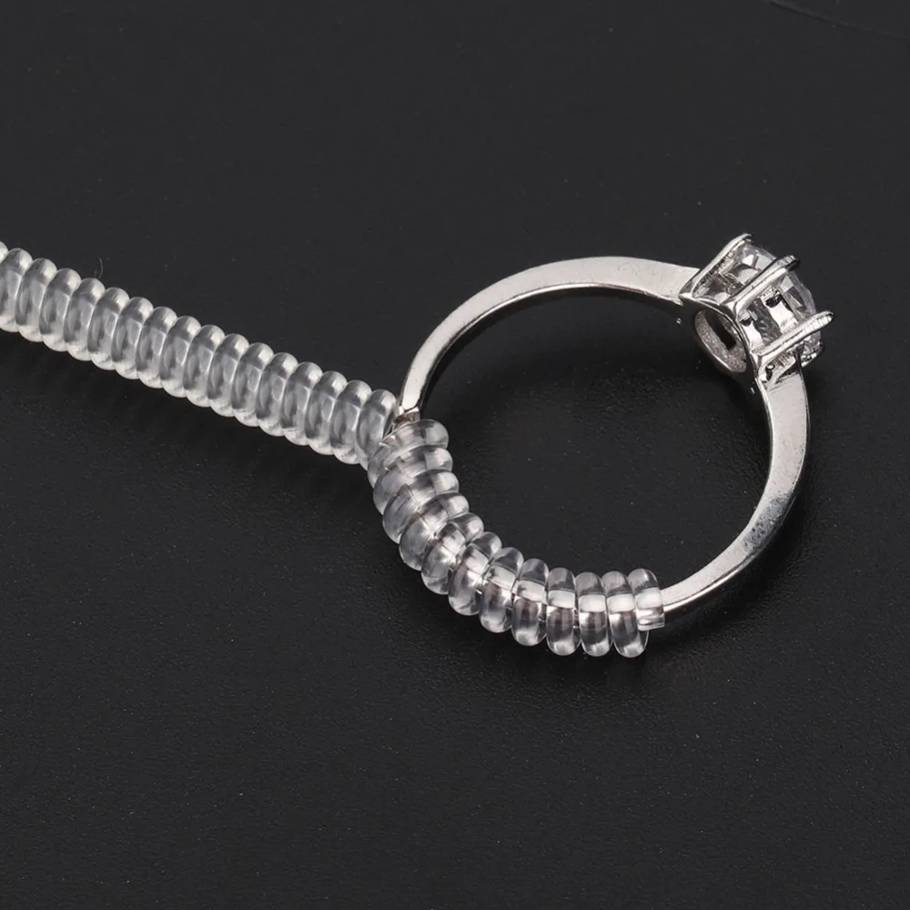 4 Stück professioneller Kunststoff-Ringgrößenversteller, transparenter Ringspanner, Ringschutz, lose Ringe