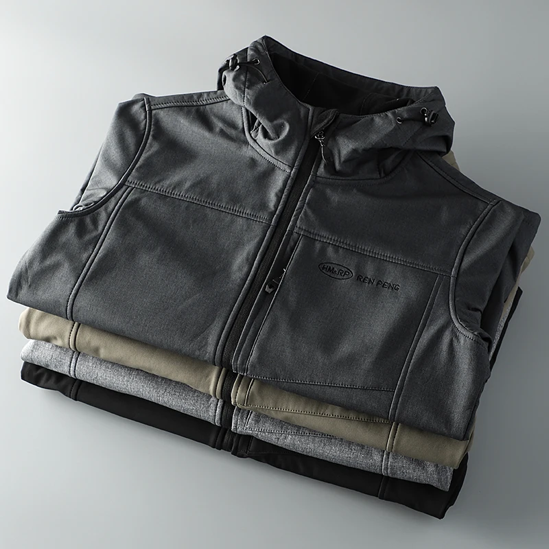 

Profional ade Men's Fce Lined Soft ell Jaet Outdoor Casual Autumn Winter Waterproof Windproof Zipper Closure Coat