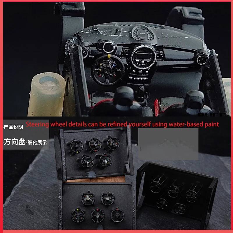 

Руль PuffStudio 1/64 для моделей автомобилей, гоночный руль 2.0, детали из смолы