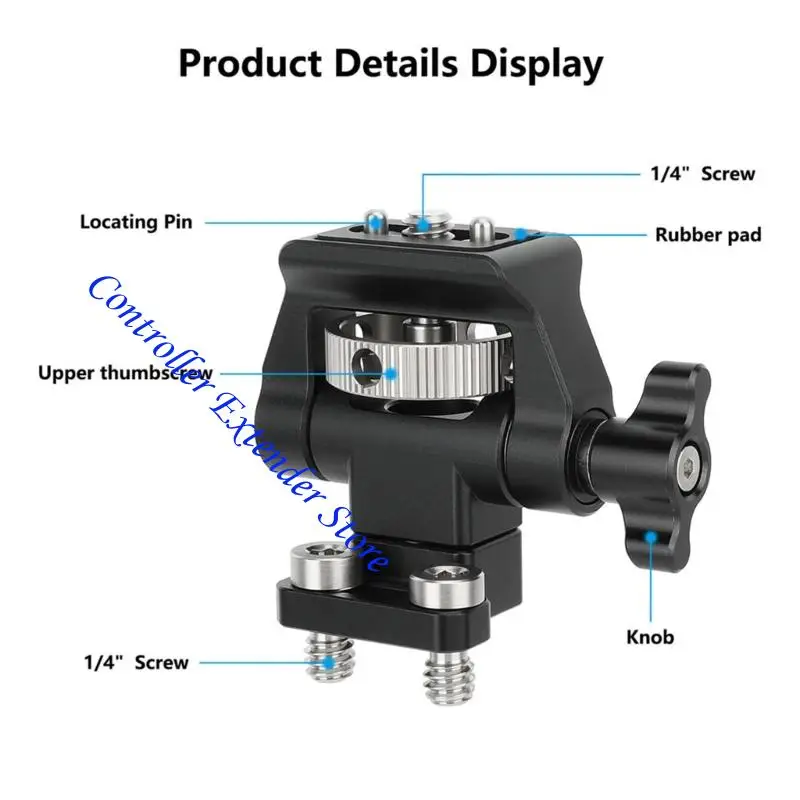 N84b suporte câmera rotativa metal resistente, suporte ângulo ajustável, compatível com parafuso 1/4, dispositivos