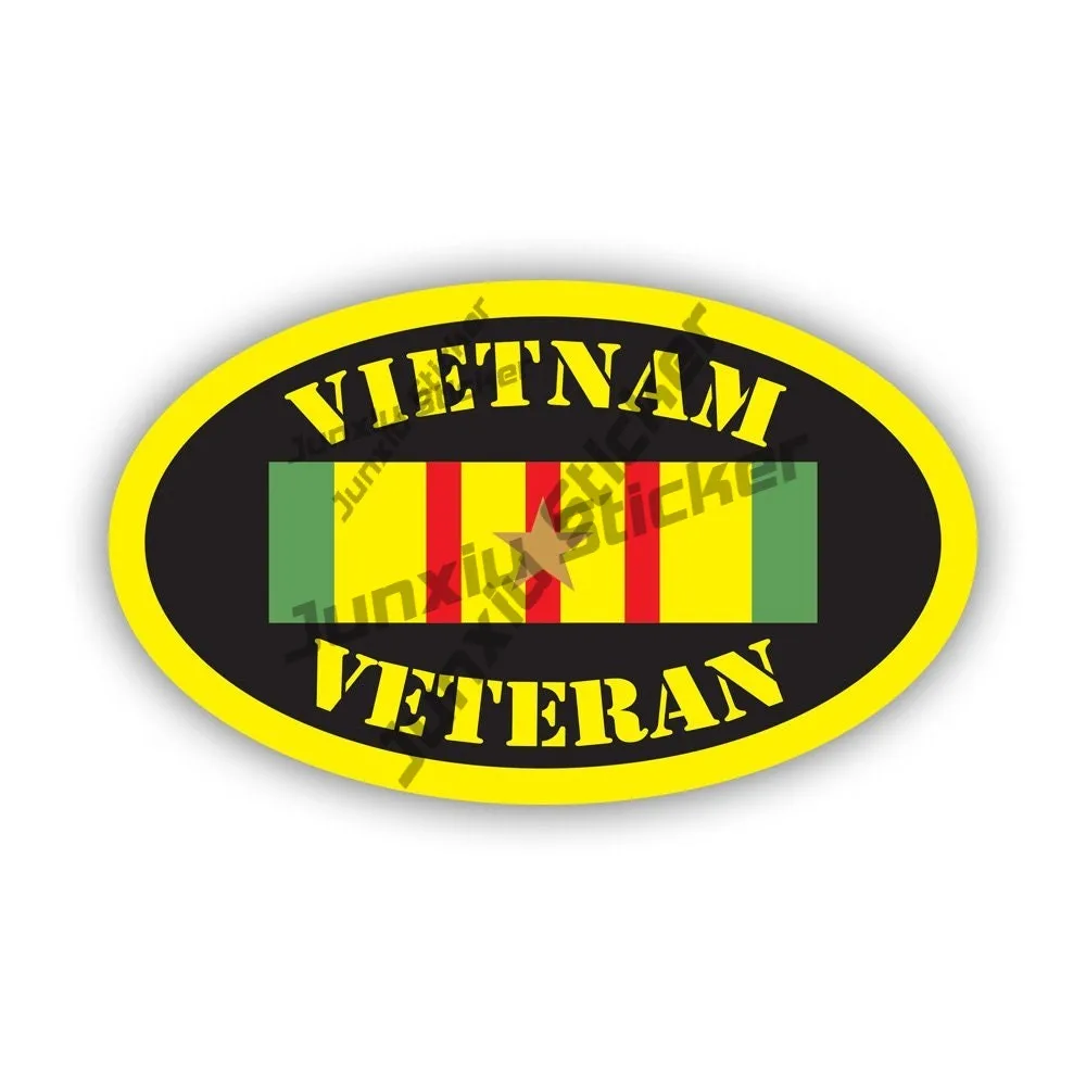 

Vietnam Veteran Oval Sticker Occlusion Scratch Decoration Decal Uv Protected Accesorios Para Auto Stickers Phone Trunk Guitar
