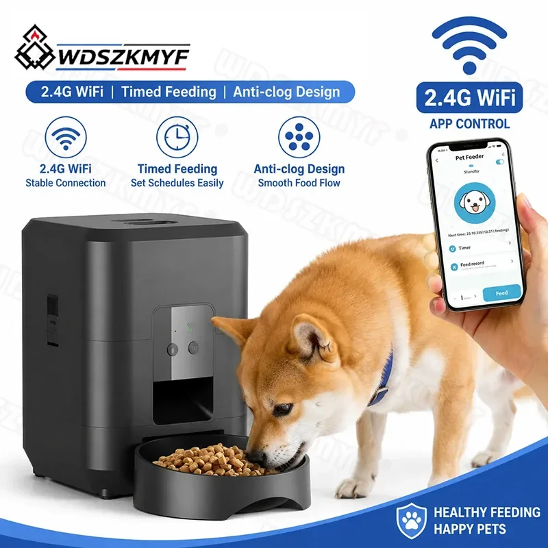 Automatic Cat Feeder Pet Smart WiFi Cat Food Kibble Dispenser Remote Control Auto Feeder For Cat Dog Dry Food Accessories