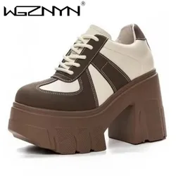 2024 Brand Women Luxury Microfiber 11cm Platform Wedge Pumps Comfy Ankle Booties Genuine Leather Spring Autumn Ankle Boots Shoes