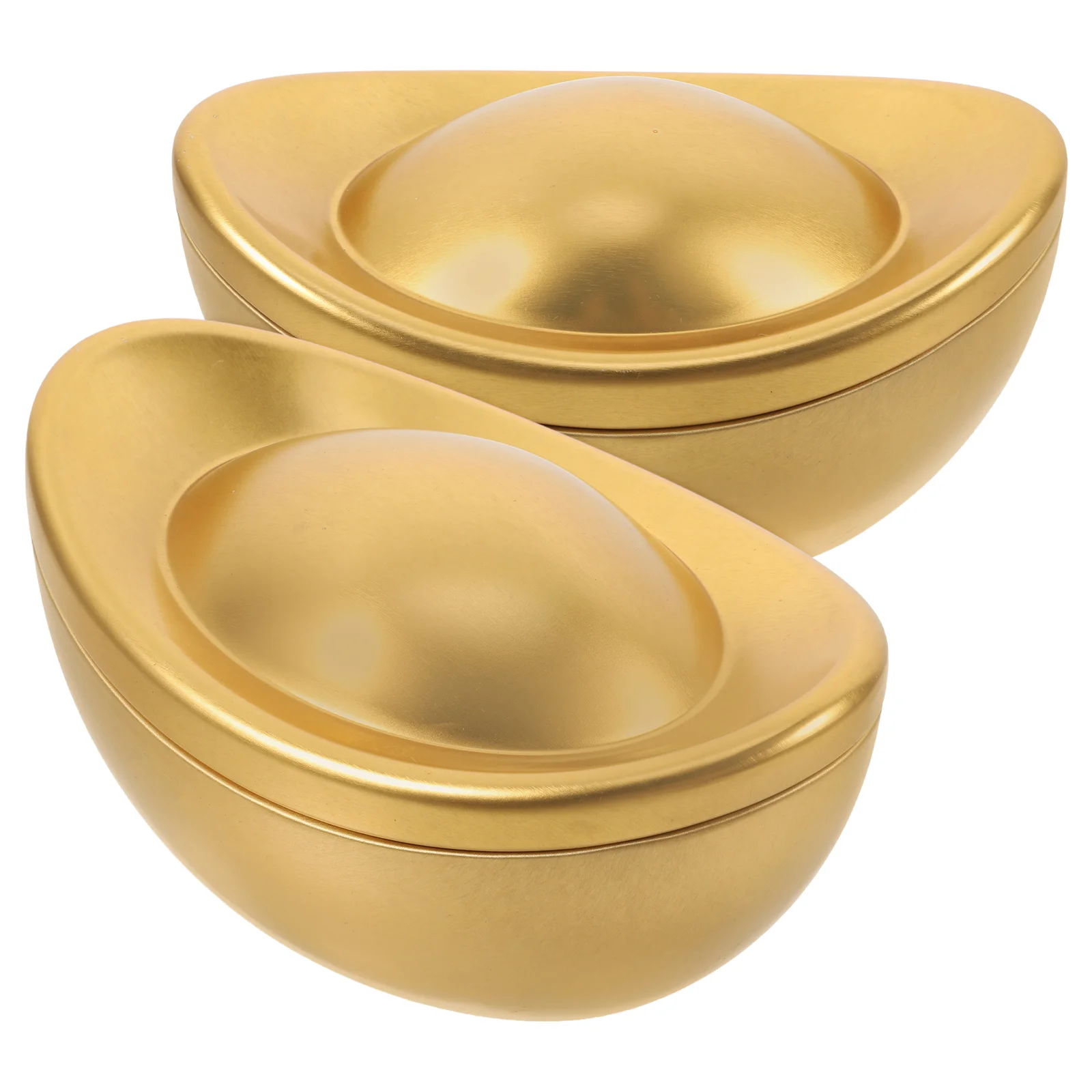 

2pcs Golden Ingot Chocolate C y Cookie Gift Boxes Durable Tinplate Secure Lid Snack Display Containers Party Decorations C y