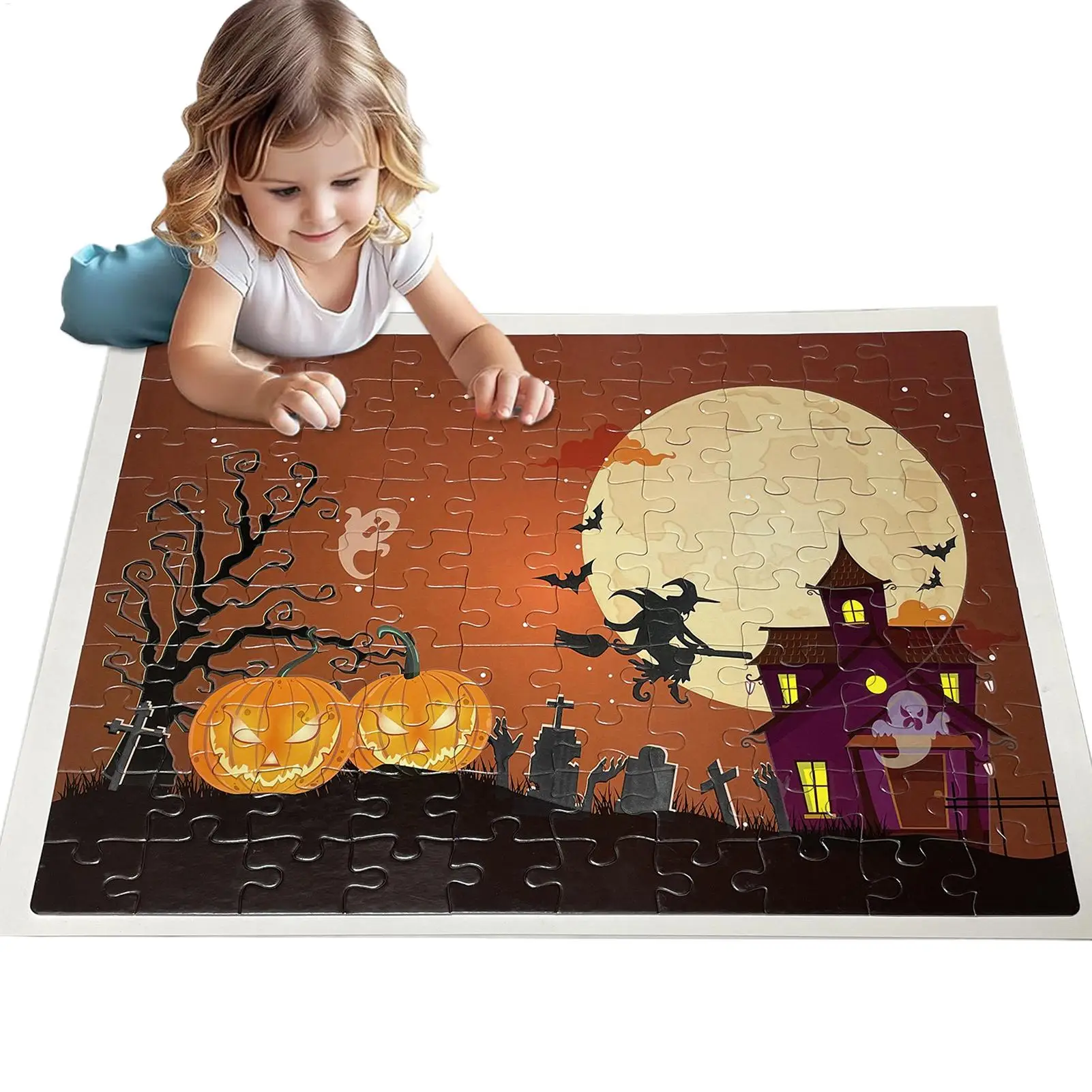 

Halloween Puzzle 100 Piece Halloween Jigsaw Puzzle Educational Learning Toys Collectible Party Decorations For Birthday