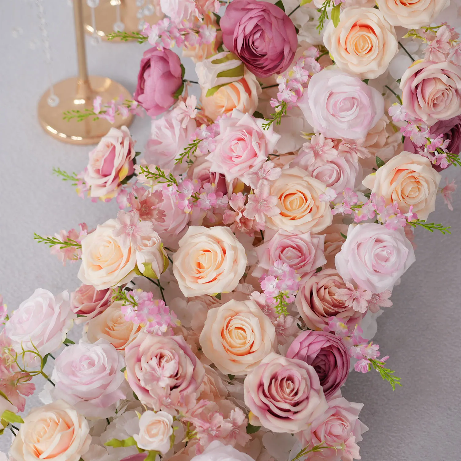 Uflower Luxury Artificial Flower Row Birthday Party Centerpiece Wedding Decoration Flower Backdrop Decor Event Stage Flora - view 4
