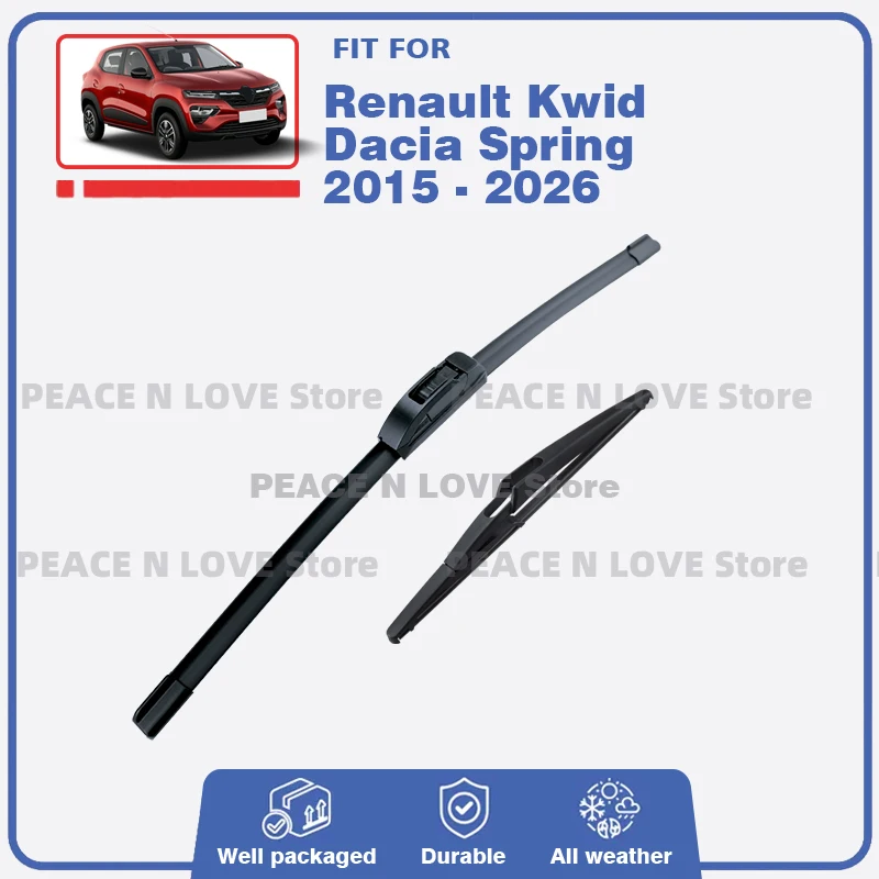 

Front Rear Wiper Blades For Renault Kwid Dacia Spring 2015 - 2026 Windshield Window Windscreen Car Accessories 2019 2020 2025