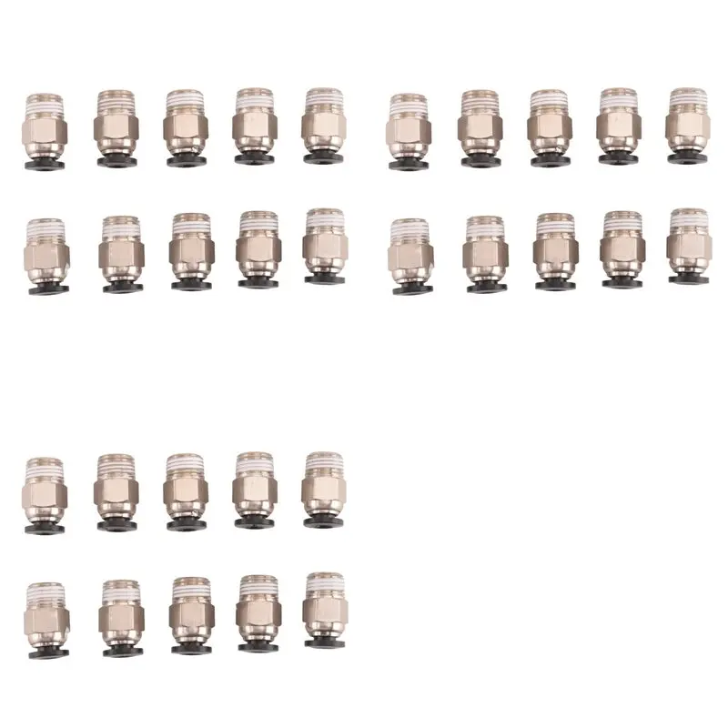 

Pc4-M10 Мужской прямой пневматический пиф-трубка для фитингового разъема E3D-V6, экструдер Боудена, 3D-принтер (упаковка из 30 шт.) - ABS