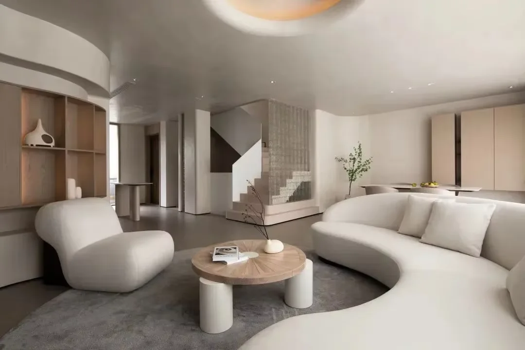 Sanhai الحد الأدنى نمط التصميم الداخلي البناء رسم خطة رئيسية تخطيط شقة مريحة الدافئة الديكور غرفة المعيشة المنزل