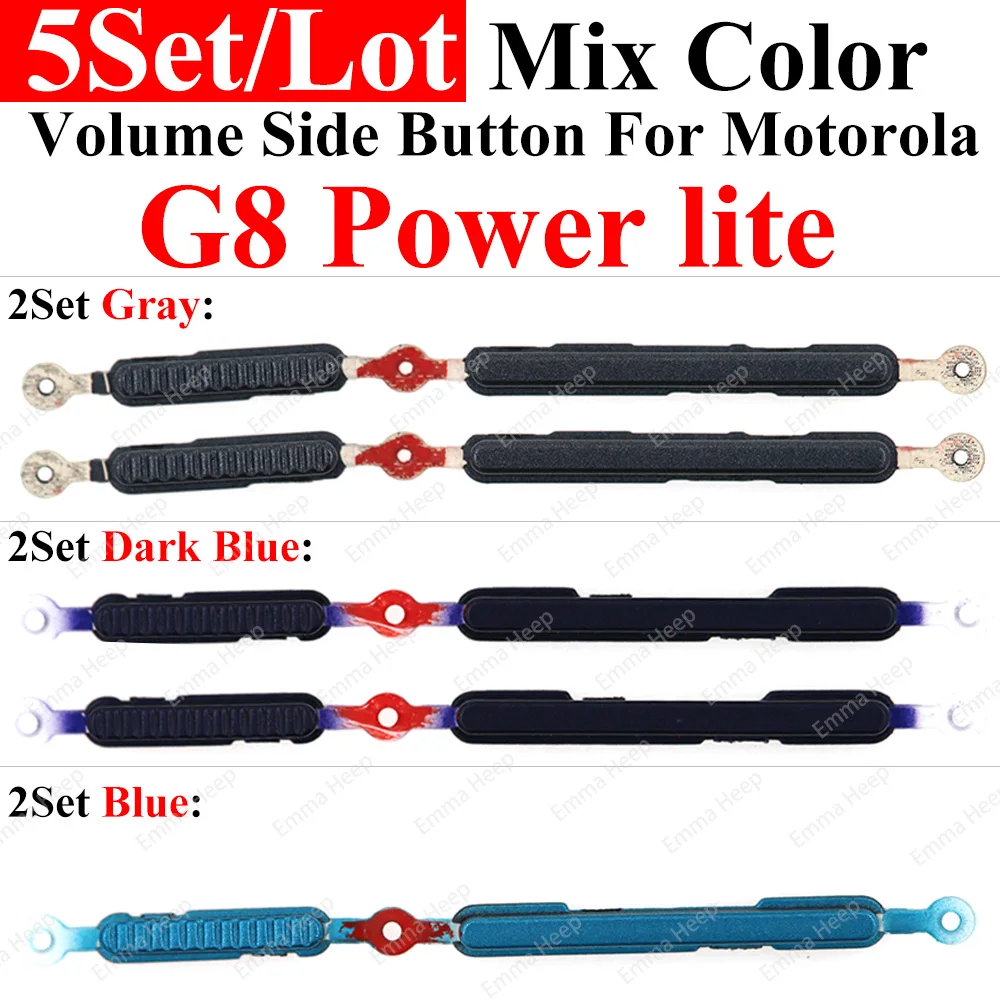 5set Power Volume Side Button Key For Motorola Moto G23 G22 G20 G13 G10 G9 G7 Plus G8 Power Lite Volume Button Power ON OFF