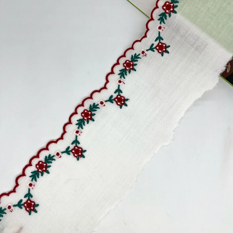5Yard/Los 8cm breiter zweifarbiger Faden Baumwoll tuch Stickstoff DIY Damen kleid Kinder kleidung Spitzen besatz Accessoires – Detail 7