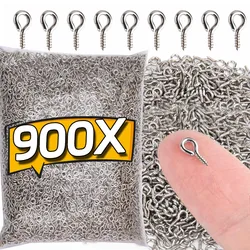 8/10mm Mini Screw Eye Pins Metal Eyepins Hooks Eyelets Screw Threaded Pendant Clasps Jewelry Findings for Making DIY Accessories