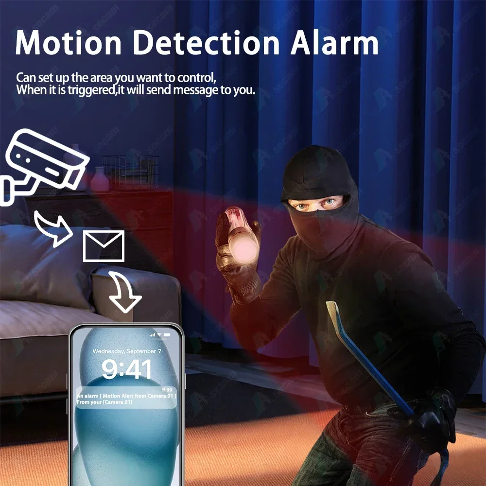 كاميرا أمنية خارجية للرؤية الليلية ، صوت في اتجاهين ، كشف بشري ، رادع نشط ، فائق الدقة ، 4K ، 8mp ، IP ، PoE ، Color #4