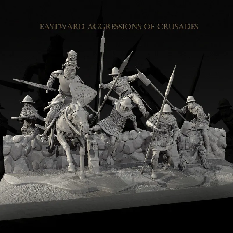 

Фигурка из смолы Knight Forces, 25 мм, 38 мм, 50 мм, микро-миниатюра, 3D-печать, белая модель, неразборный и неокрашенный набор