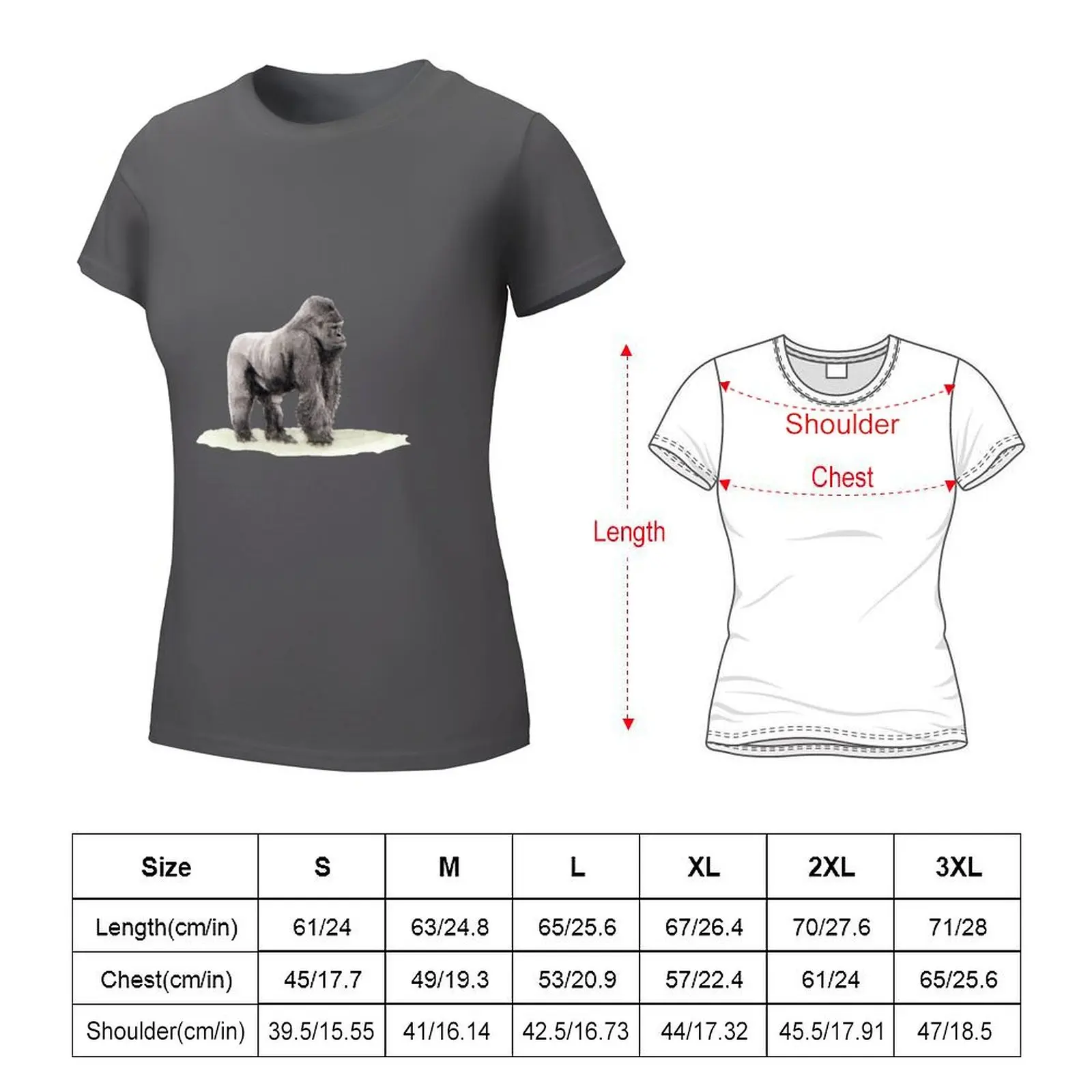 Silverback Gorilla T-shirt aesthetic clothes summer top lady clothes womans clothing