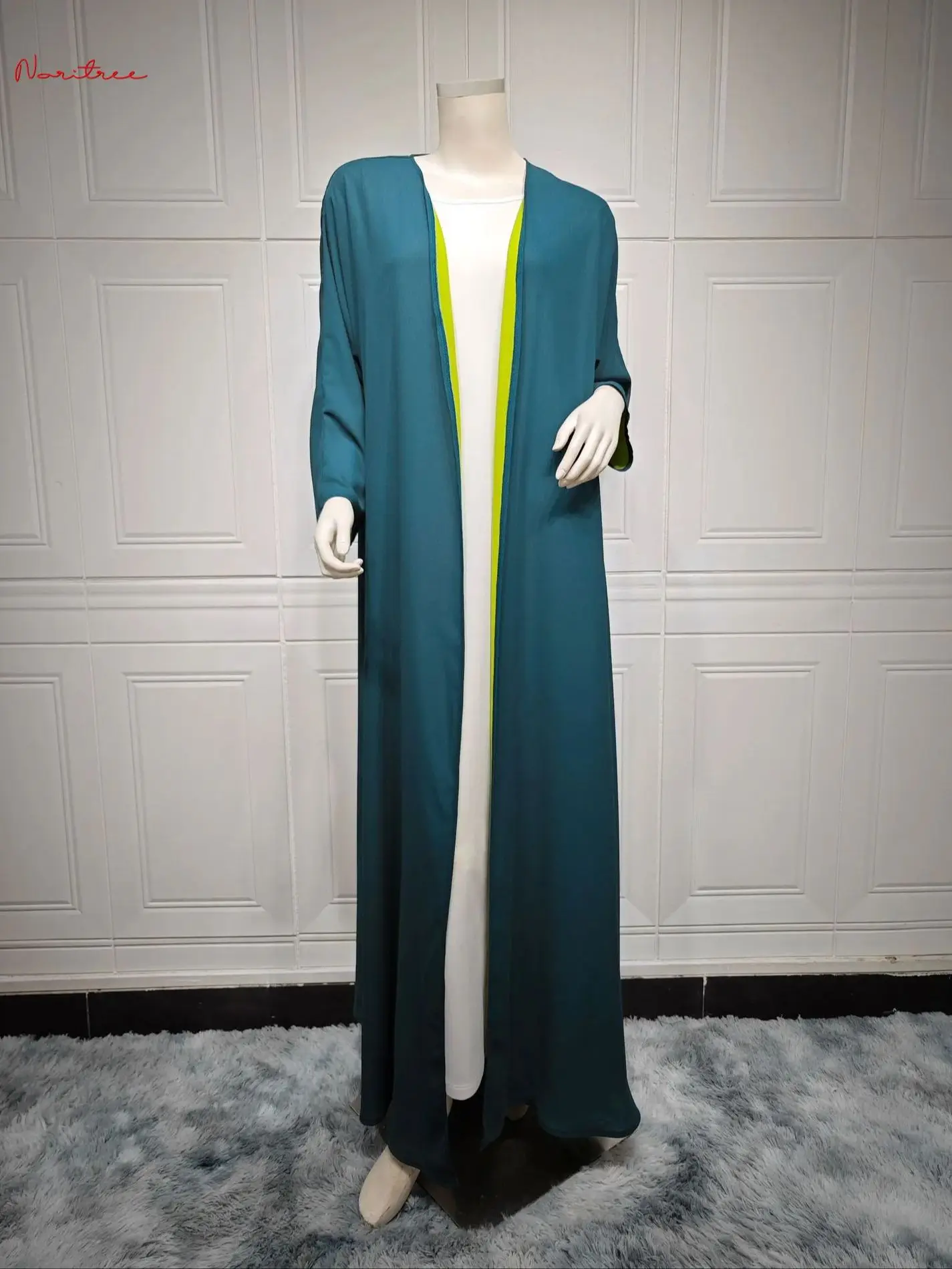 Ramadan Eid Fashion otworzył Kimono muzułmański Abayas szata Musulmane Abaya kardigan muzułmański arabski nabożeństwo odzież Wy1730