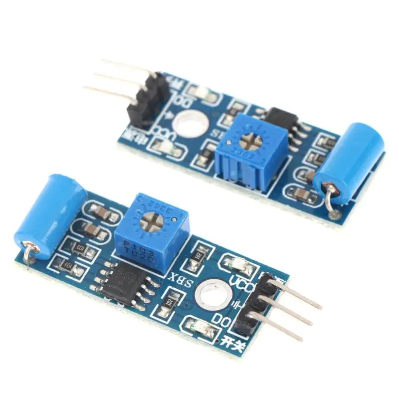 2Pcs Normally Closed Vibration Sensor Module Adjustable Sensitivity Vibration Switch Detection Board For DIY Projects