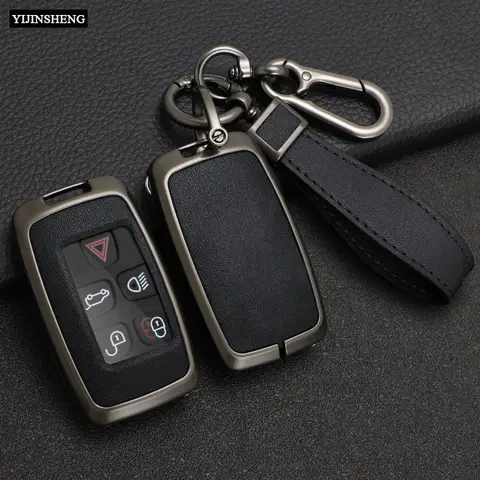 Car Key Case Cover Fob Skin Holder For Jaguar XE E-Pace XJ XF C-X16 V12 XJL F-TYPE Guitar Land Rover Range Rover Sport Evoque 10 best sales jaguar f pace key case - №4