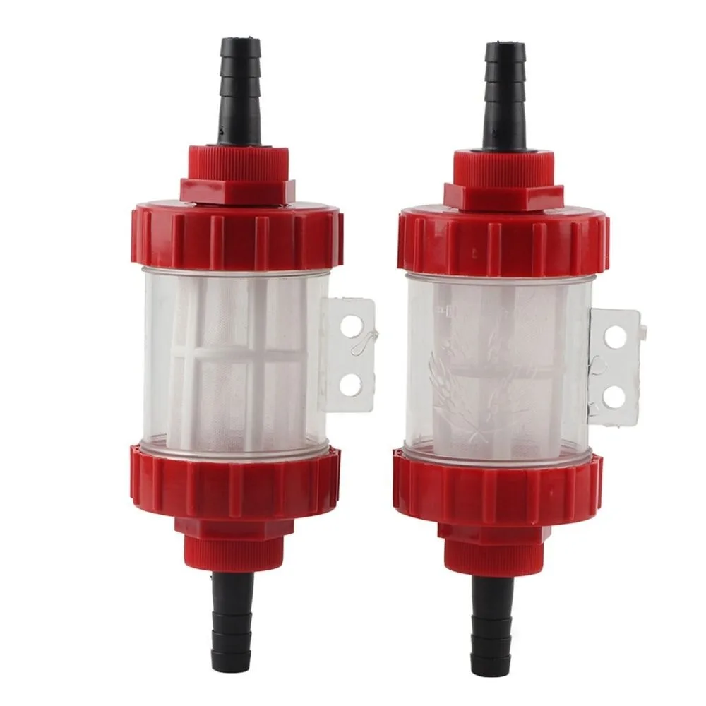 2PCS Plastic Garden Irrigation Filter 14mm Barbed Connector Clear Housing Inline Water Filter Washable Removable