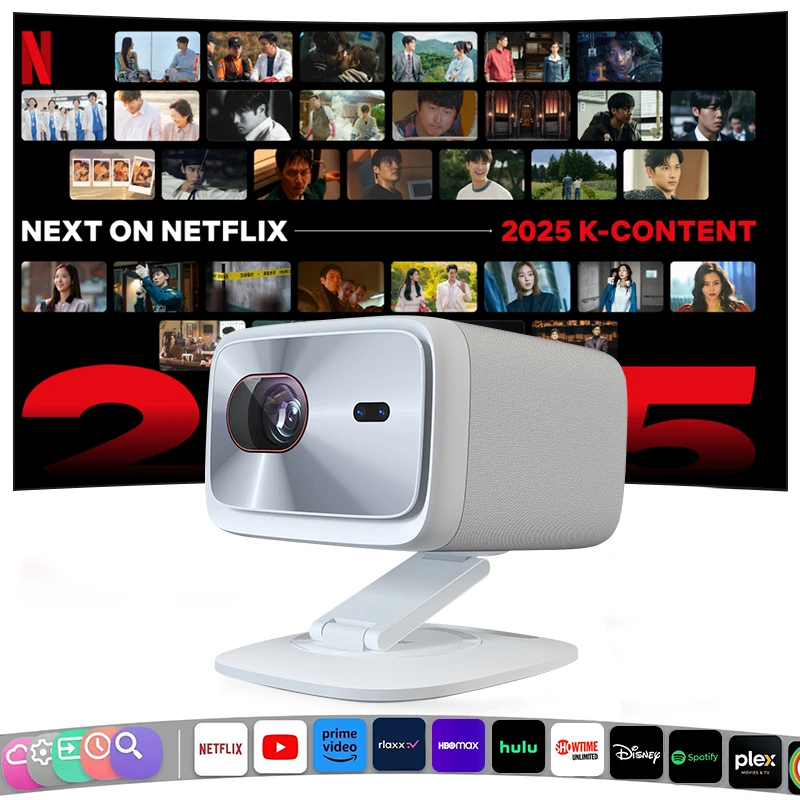 Proiettore originale Lenovo Xiaoxin 100P 1140 ANSI Messa a fuoco automatica Wifi6 Smart Home Theater 360 PTZ Supporto Proiettore portatile 4K HD