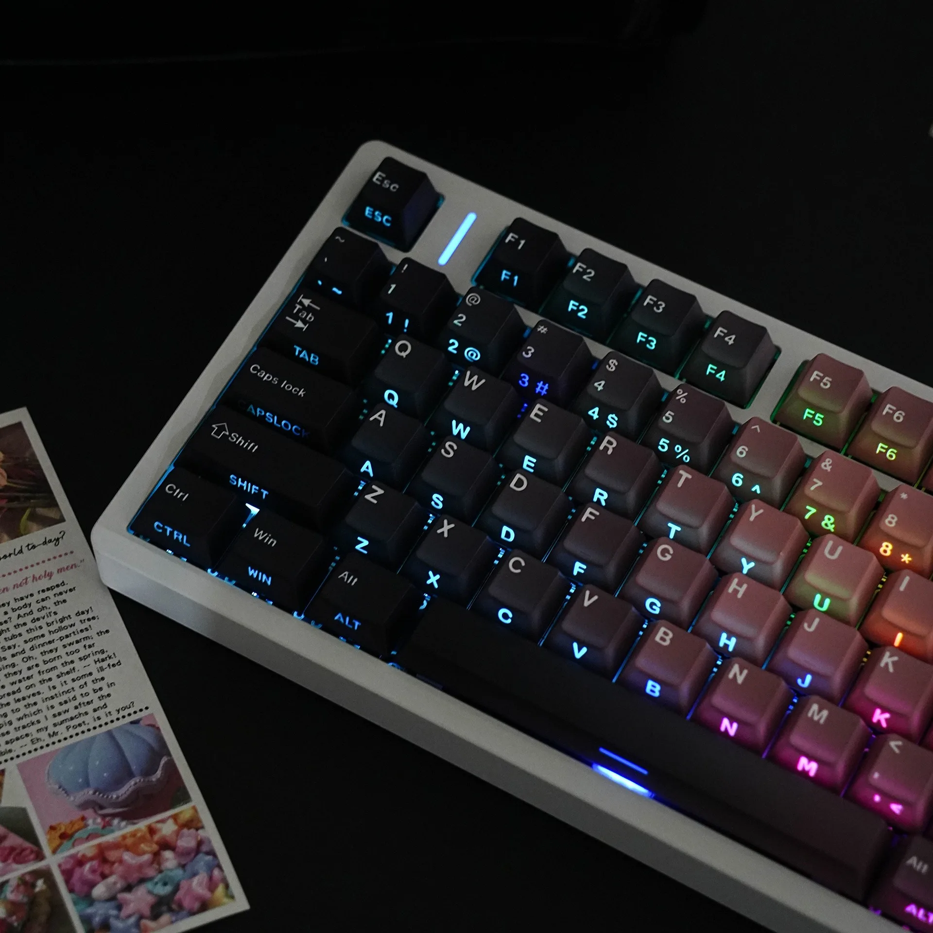 Mechanical Keyboard Gradient Keycap Korean Russian Spanish French German UK Japanese Side Printed Cherry Profile PBT Keycaps ISO