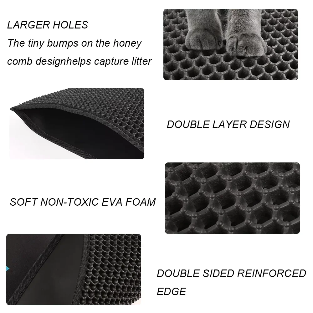 Waterproof EVA Double Layer Cat Litter Box Mat Non-slip Sand Cat Pad Washable Bed Mat Clean Pad Matunder The Cat Litter Box