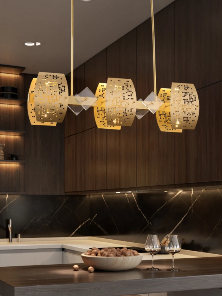 All Copper Restaurant Chandelier Simple and High-End Designer Restaurant Ideas Special Decoration Chandelier