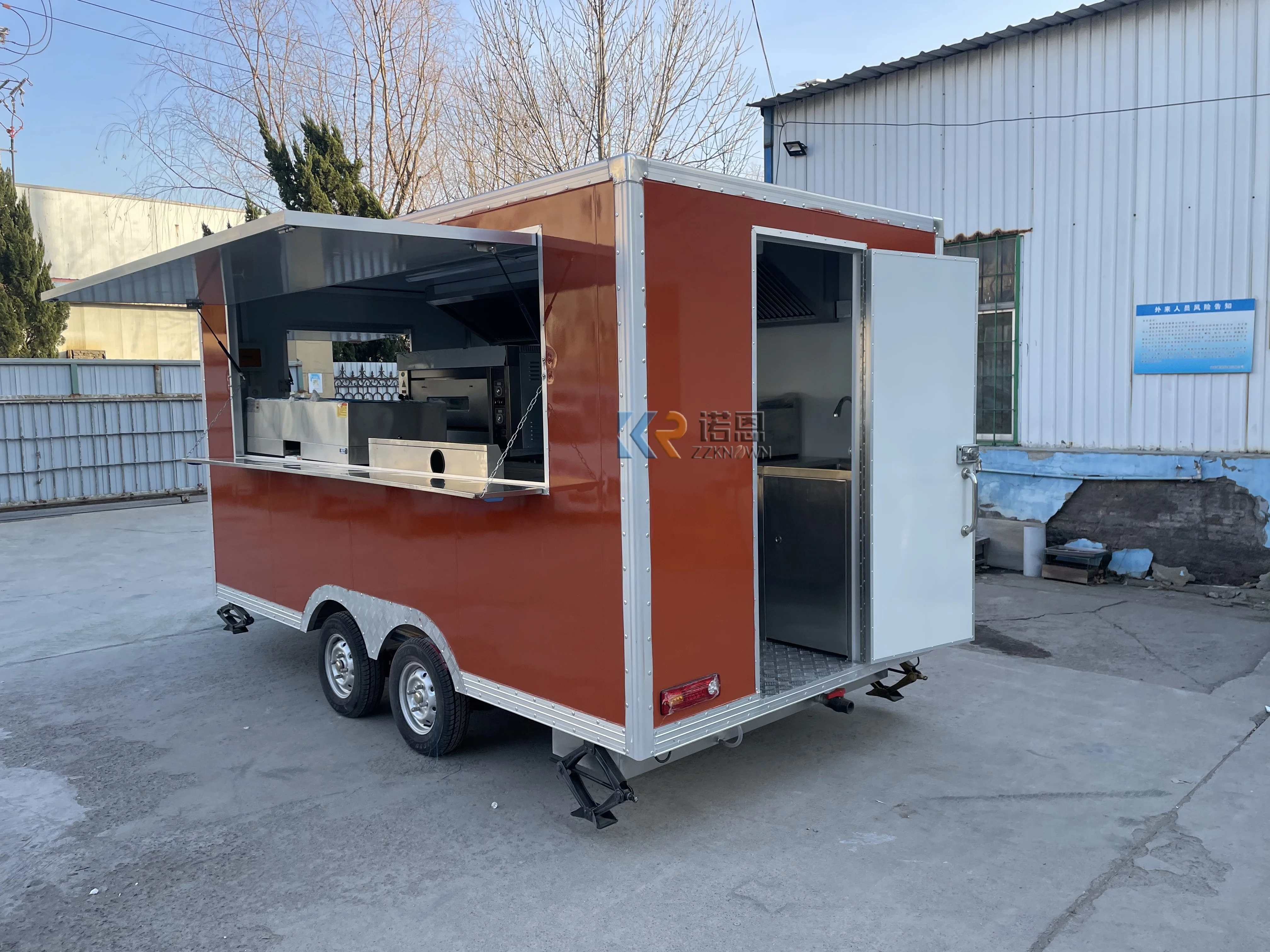 Fruit Service Cart Food Trailer Kitchen Trailers Mobile Food Truck Bakery with Exhaust Fan With CE and DOT