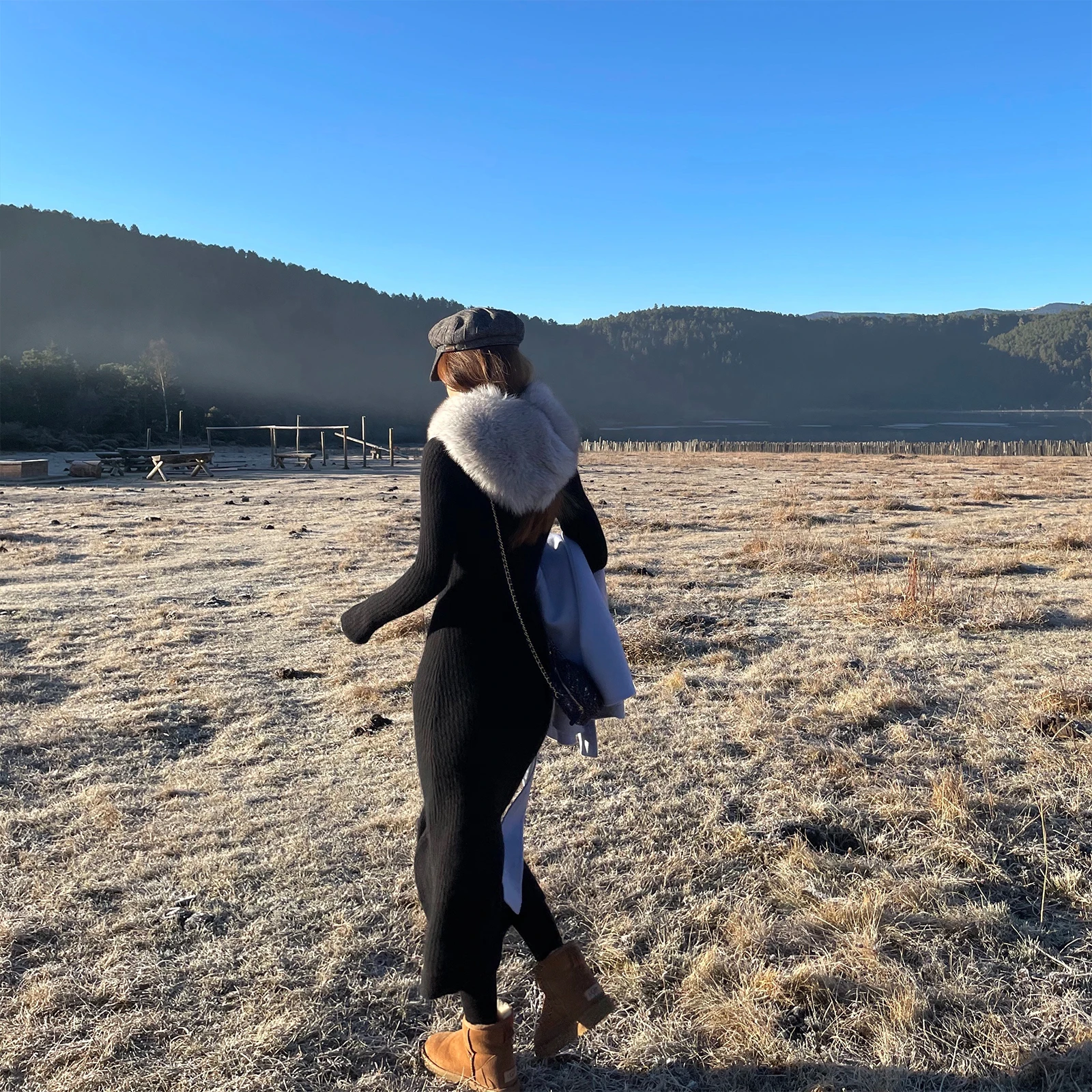 

Bluetique Camere Wool Knitted Base Layer Dr Women's Autumn Winter Slim Fit Inner Wear Simple round Ne Long Sve Dr