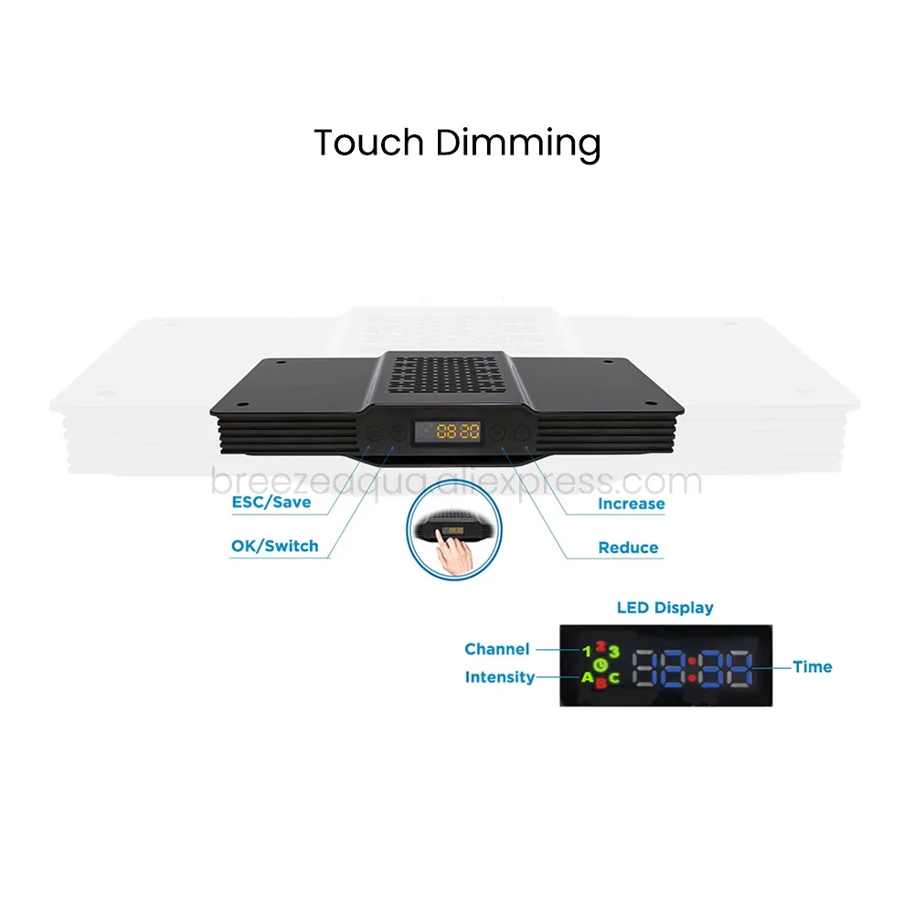 V3 LED Coral Reef Aquarium Light Spectra Aqua Knight Full Spectrum Programmable Sunrise Sunset 60W Saltwater Fish Tank