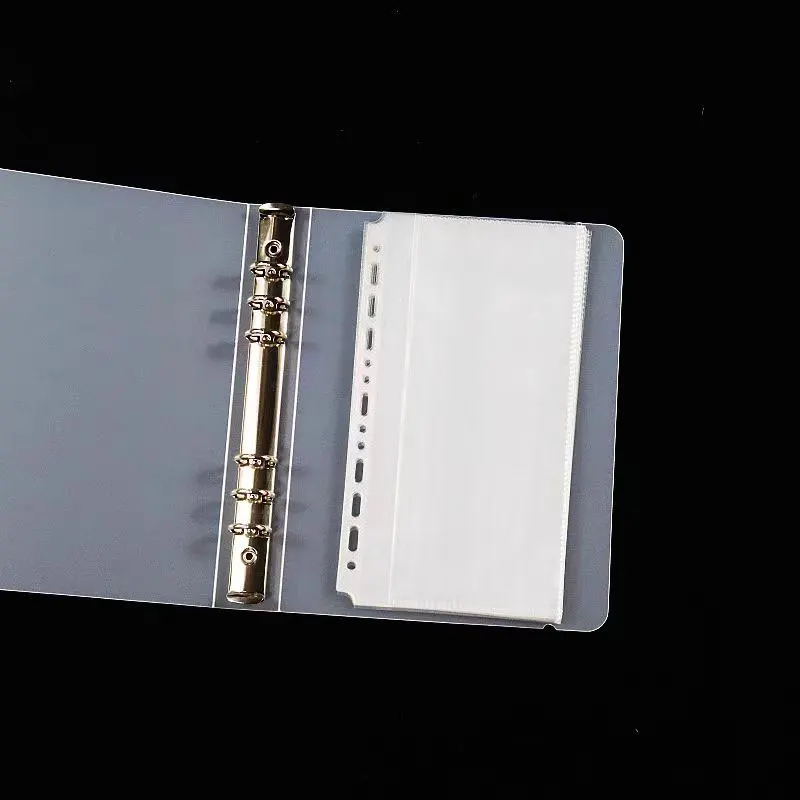 50Pcs/Lot...A6 Loose Leaf Bags Waterproof Document Filing Bags Envelope Binder Pouches Double Sided Bag Leaf Filing Bags