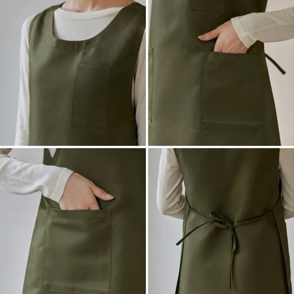 New Japanese Style Thickened Polyester Splash Proof Fabric Apron Korean Floral Home Decor Kindergarten Teacher Work Clothes