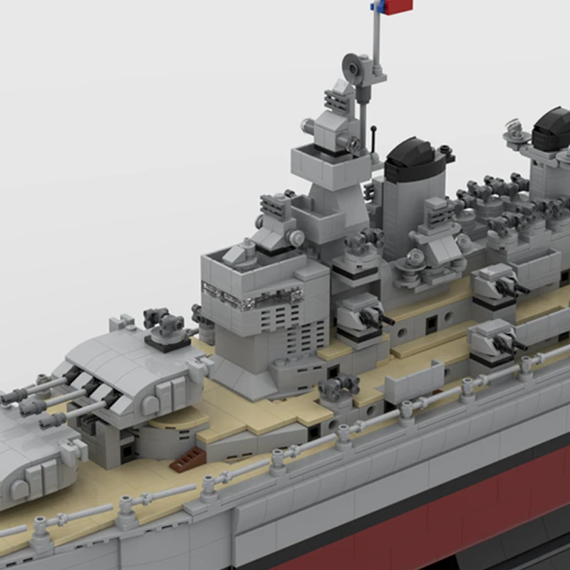 Seria wojskowa Stanów Zjednoczonych Navy Fast Battleship Model BB-63 Okręt wojenny MOC Klocki do budowy Ultimate Collection Zestawy zabawek Kid Brick