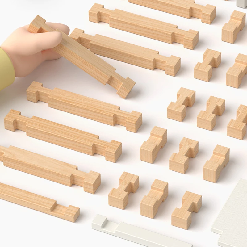 Luban Toys casa in legno blocchi di costruzione Assemable giocattolo mattoni impilabili fai da te kit di costruzione in miniatura giocattoli educativi per bambini