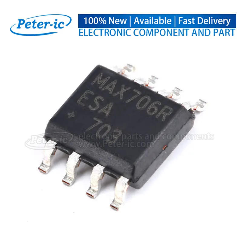 (2pcs)MAX706RESA+T MAX706R ESA SOIC-8 3V~3.6V 140ms Active Low 1 SOIC-8 Supervisor and Reset ICs Available Peter-ic