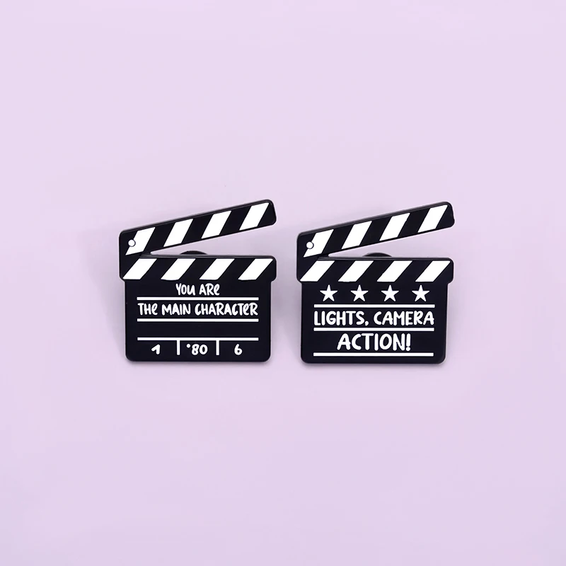 Filmregisseur Kamera Action Emaille Pins Film Prop Board Broschen Cartoon Kreative Revers Abzeichen Zubehör Geschenk für Freunde