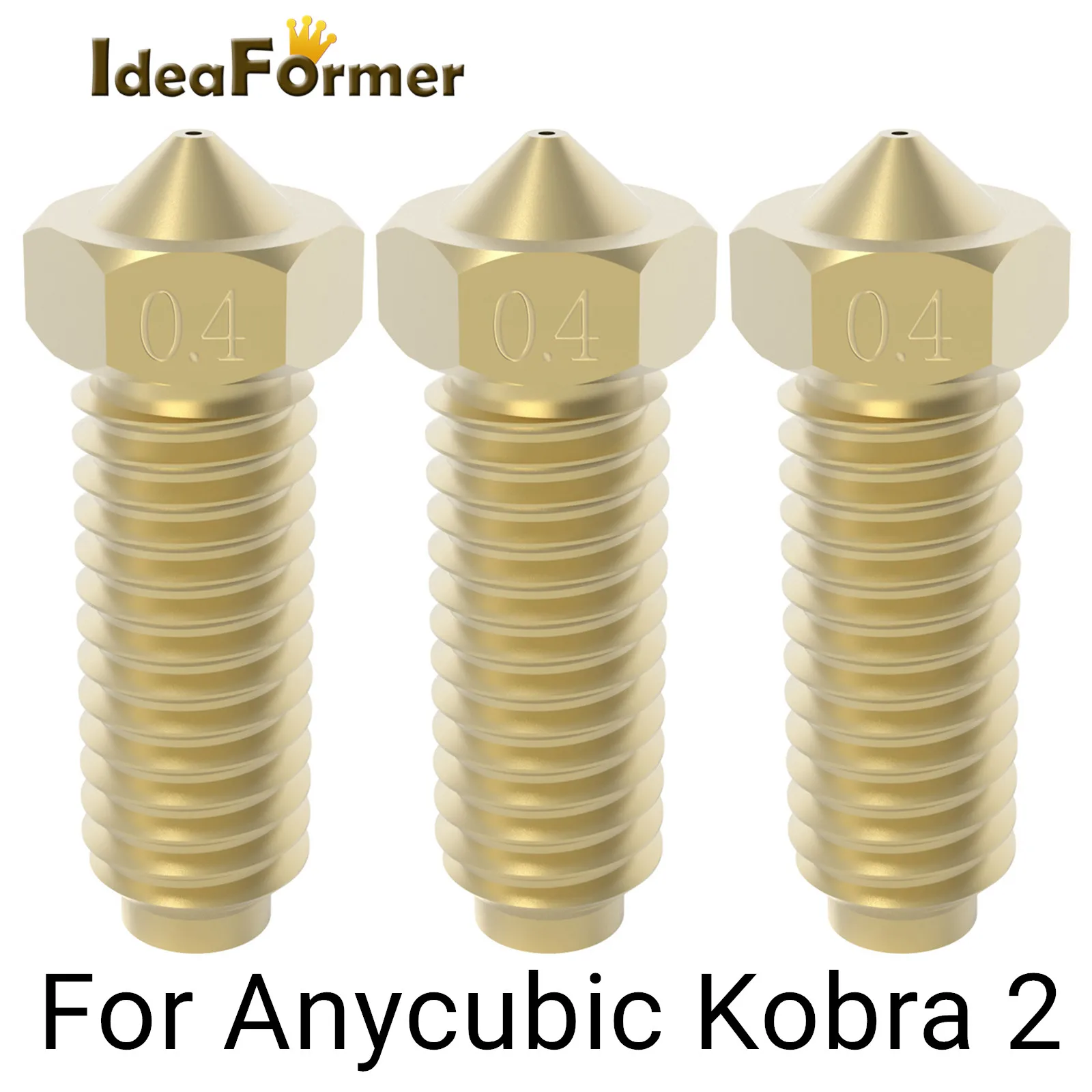 

Латунные сопла 0,4/0,6/0,8/1,0 мм, сопло для 3D принтера Anycubic Kobra 2, для телефона Kobra2 Pro/Kobra2 Max/ Kobra2 Plus