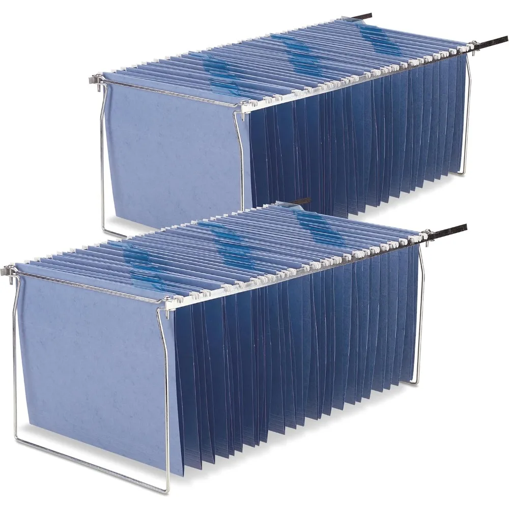 Hanging File Frame, Letter Size, Adjustable 14 to 18-Inches, 2 Count (Pack of 1),Silver