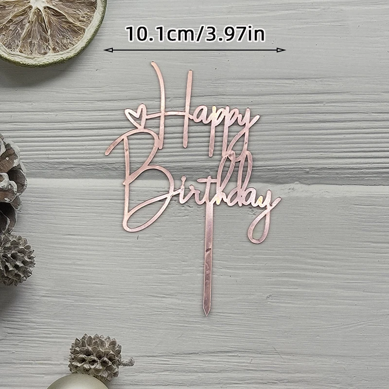 Rose Gold Alles Gute zum Geburtstag Kuchen Topper Acryl Brief Cupcake Topper Für Jungen Geburtstag Party Tasse Kuchen Topper Dekorieren Liefert – Detail 15