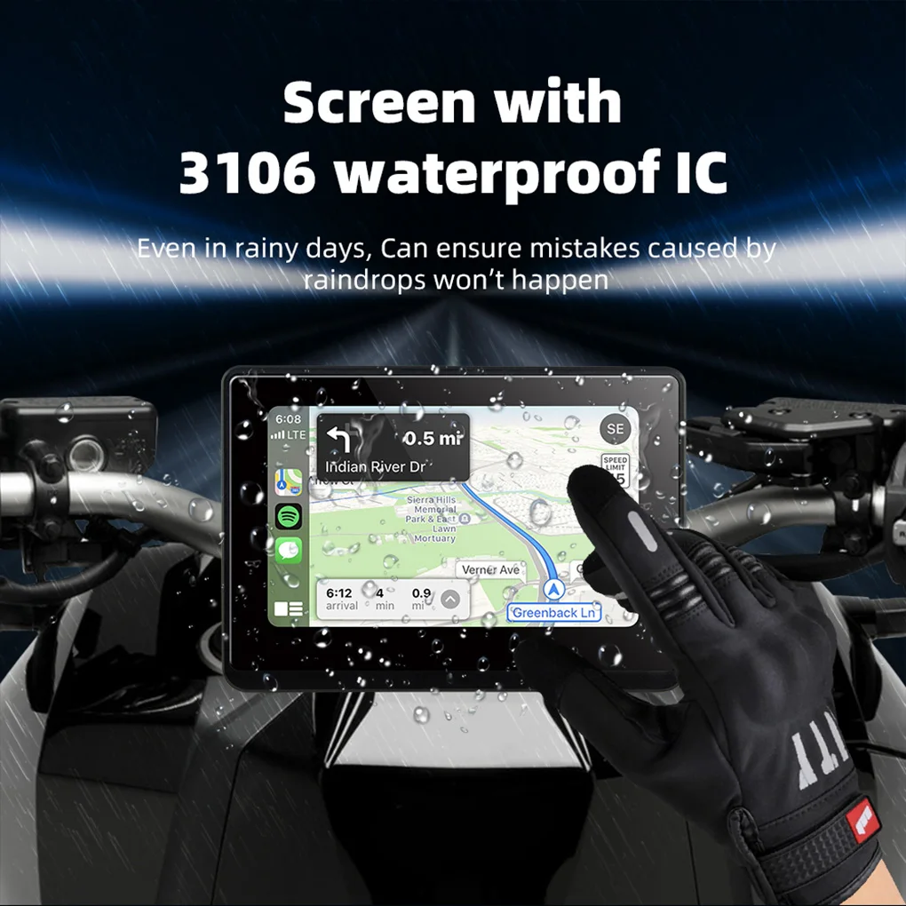 

5 inch Portable Digital Motorcycle Dashboard GPS Motorcycle Navigation Display Screen Wireless CarPlay Moto Android Auto