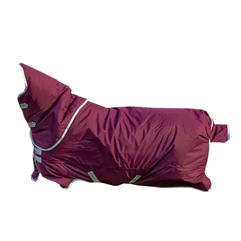 New burgundy winter waterproof padded jacket and neck pony coat