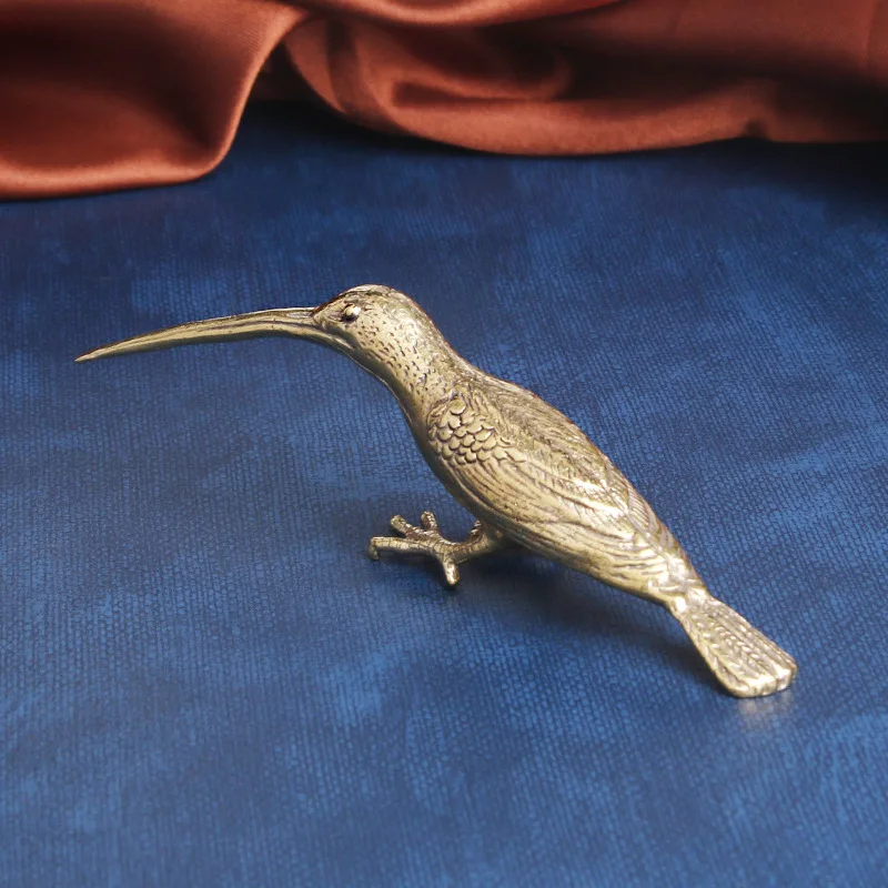

Brass Newbird Desktop Decoration NAFU Copper Plastic Kingfisher Tea Ornaments Collectible Artsy Object Antique Miscellaneous Old