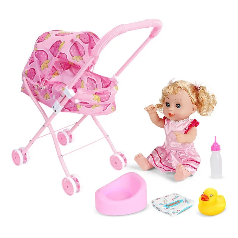 Children's Toy Girls Go From House To House with Doll Strollers To Simulate Baby Strollers