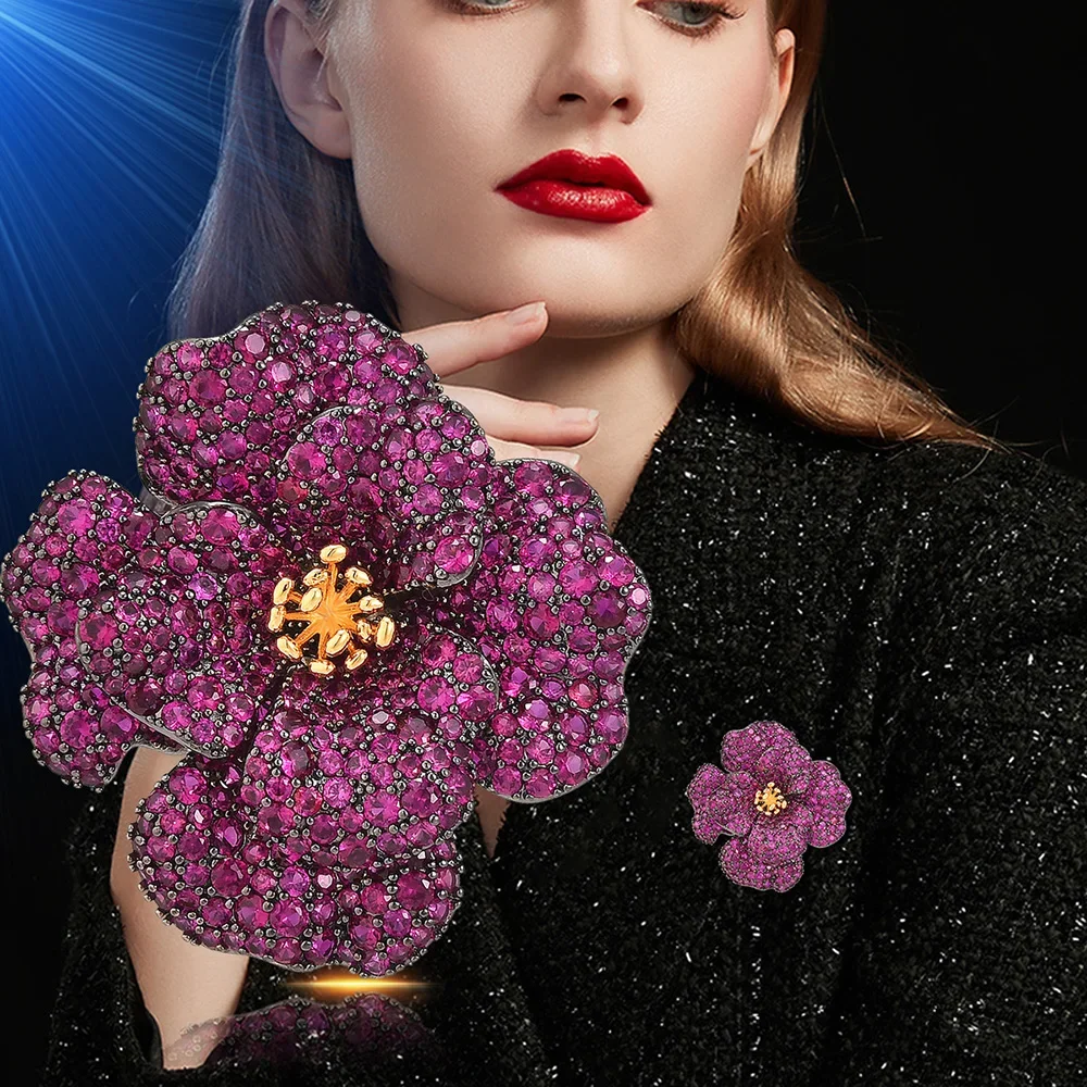 

Women Elegant Large Full Crystal Flower Luxury Brooches Badges Lady Casual Party Banquet Shiny Boutique Pins Accessories Corsage