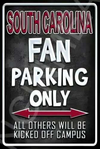 South Carolina Fan Parking Only Funny Sign Weatherproof Aluminum 12x18-Aluminum